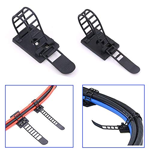 50PCS Adjustable Self-Adhesive Cable Ties SOONDAR Nylon Cable Straps Cable Organizer Kits Cord