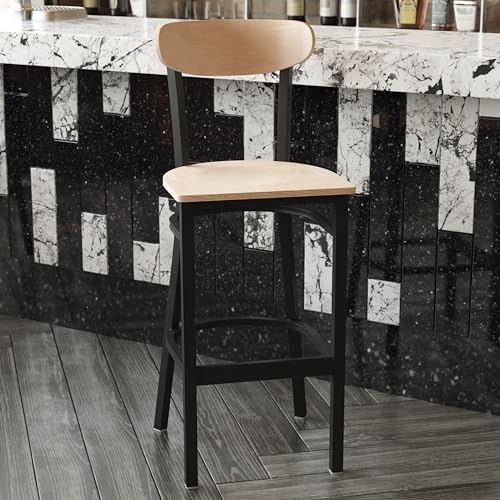 Image of Flash Furniture Commercial Grade Steel Barstool, Natural
