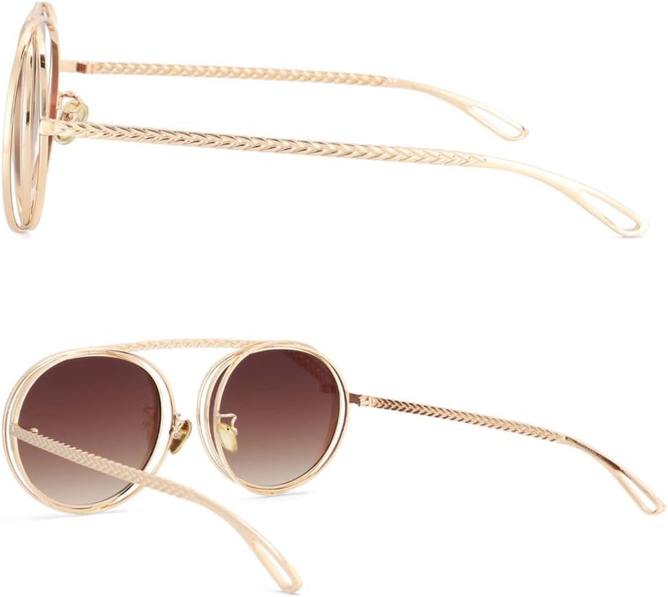 Metal Chain Sunglasses Men Women Steampunk Retro Flat Top Shades UV400 Vintage Glasses