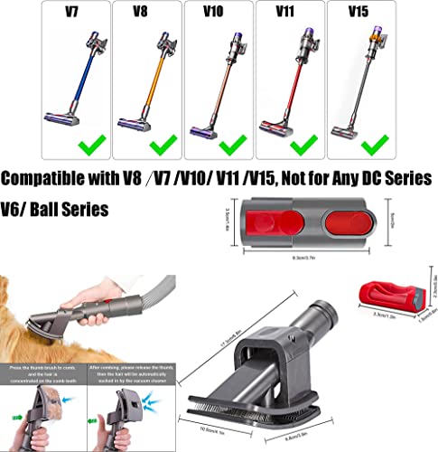 Italdos Fellpflege-Werkzeug für Dyson Staubsauger für Dyson V11 V10 V8 V7 Hund Haustier Tier Fellpflege Bürste Aufsatz mit Adapter und Konverter + 2 Bürsten