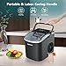 EUHOMY Countertop Ice Maker Machine with Handle, 26lbs in 24Hrs, 9 Ice Cubes Ready in 6 Mins, Auto-Cleaning Portable Ice Maker with Basket and Scoop, for Home/Kitchen/Camping/RV. (Black)