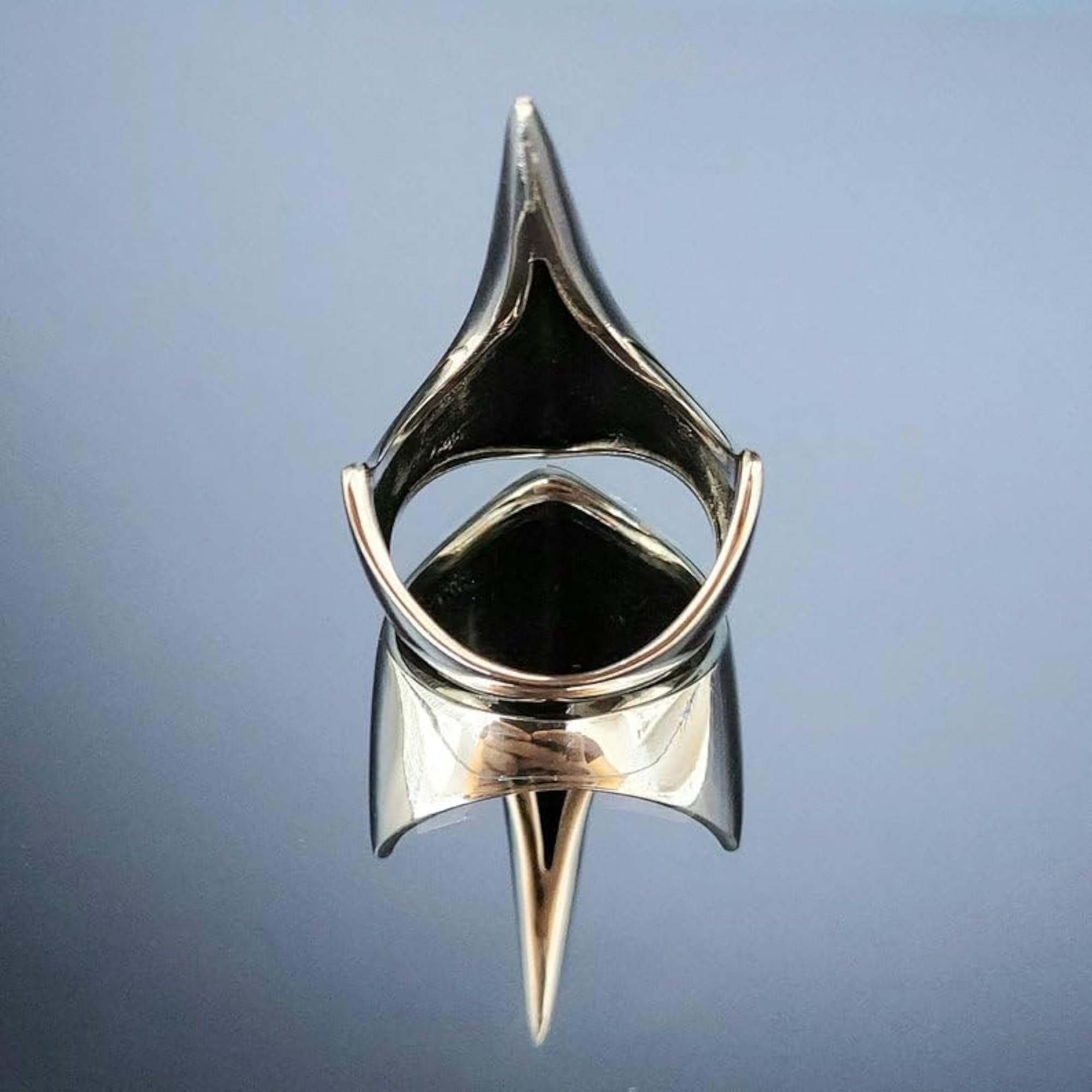 Gothic Warrior Tribal Ring, Silver-Toned Stainless Steel