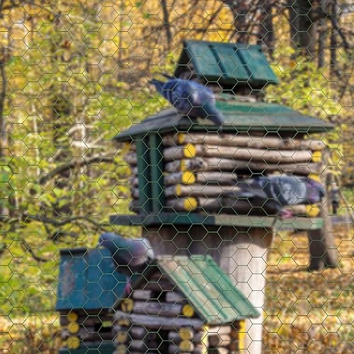 Sechskantgeflecht 25m × 1m Verzinkt PVC Grün Sechskant-Geflecht Drahtzaun Gartenzaun 6-Eckgeflecht Maschenweite 25 mm Drahtzaun Geflecht Kleintiergehege Hasendraht Volierendraht Kaninchendraht