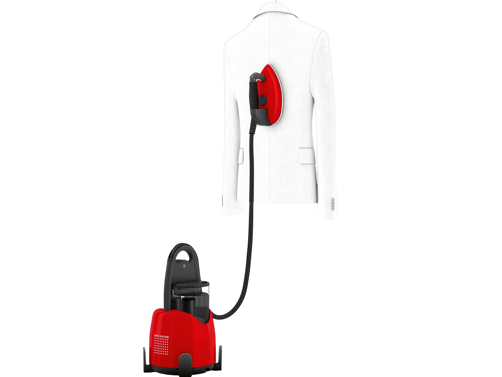 Generador de vapor - LAURASTAR - Lift Swiss Limited Edition - 2200 W - Rojo | Desarruga, Plancha y limpia, Vapor higiénico, Depósito de agua extraíble, Planchado vertical
