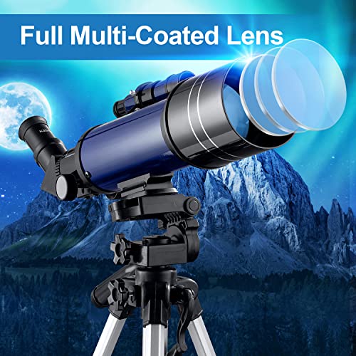Bebang Teleskop für Astronomie, tragbares 70-mm-Refraktor-Teleskop für Anfänger und Kinder, mit...
