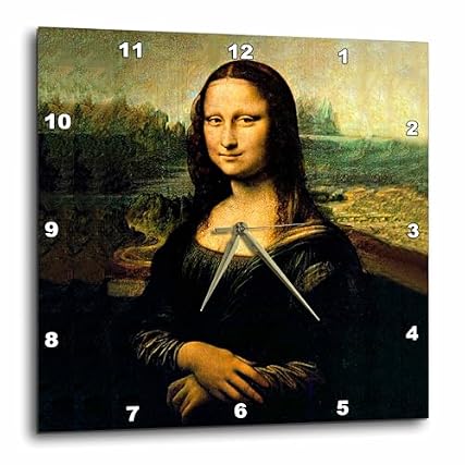 3 d Rose Wall Clock Silent 10 inch Monalisa Leonardo Da Vinci product image