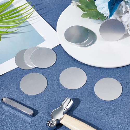 OLYCRAFT 11 Stück 5cm Aluminiumscheibe 1.5mm Dicke Runde Aluminiumbleche 1060 Aluminiumscheiben Anhänger Runde Stanzrohlinge Zum Laserschneiden Metallstanzen Schmuckherstellung DIY