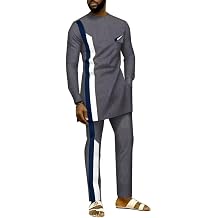 African Dashiki Suits for Men Full Sleeves 2 PCS Mens African Clothing Casual and Formal to Wear Slim Fits