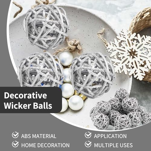 Rattankugeln 20 Stück - Rattan Bälle Dekorative Kugeln Vasen Füller, Party Ball Für Schalen, Rattan-Kugeln Für Hochzeit, Rattan Kugeln Für Gartenhochzeitsfeier Weihnachten