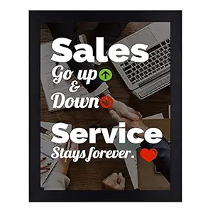 Interio Crafts Office Wall Decor - Sales and Service Motivational Quote For Office Wall Decoration (Frame Size :13