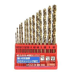 イーバリュー(E-Value) ステンレス用ドリルセット 丸軸 13本組 ESD-13S