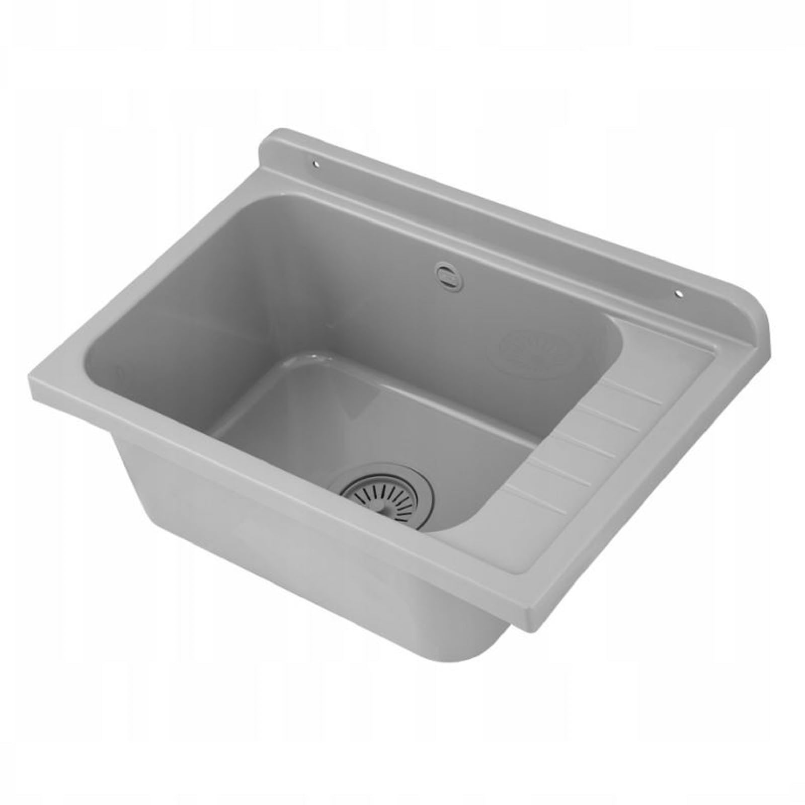 Fregadero de vertido, lavabo, lavadero, exterior, jardín, garaje, sótano, lavandería, taller (gris)