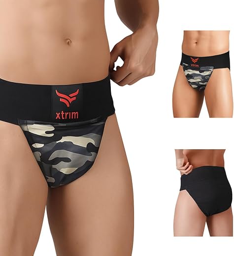 XTRIM Gym Supporter for Men, Sports Underwear for Men for Workout in Gym, Stretchable Cotton, Men's Cotton Briefs, Quick D...