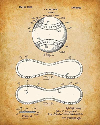 Baseball Decor For Boys Room Baseball Patent Prints - 8"X10" Poster Unframed Baseball Room Decor Art Prints (Set Of 4) Baseball Wall Decor - Baseball Posters For Boys Bedroom #TOP4