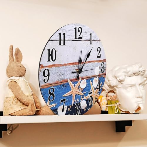 Pendule murale decorative bois design plage pour interieur elegant - 6