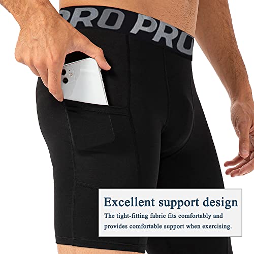 Lanbaosi 2 Pack 3/4 One Leg Compression Tights For Basketball Leg Sleeve Capri Athletic Base Layer Underwear For Gym Running #TOP3