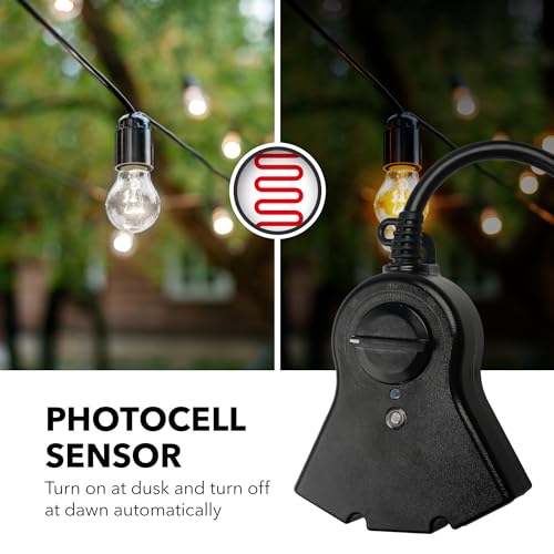 image for BN-LINK Dusk to Dawn Light Sensor Timer,Outdoor Light Timer Waterproof