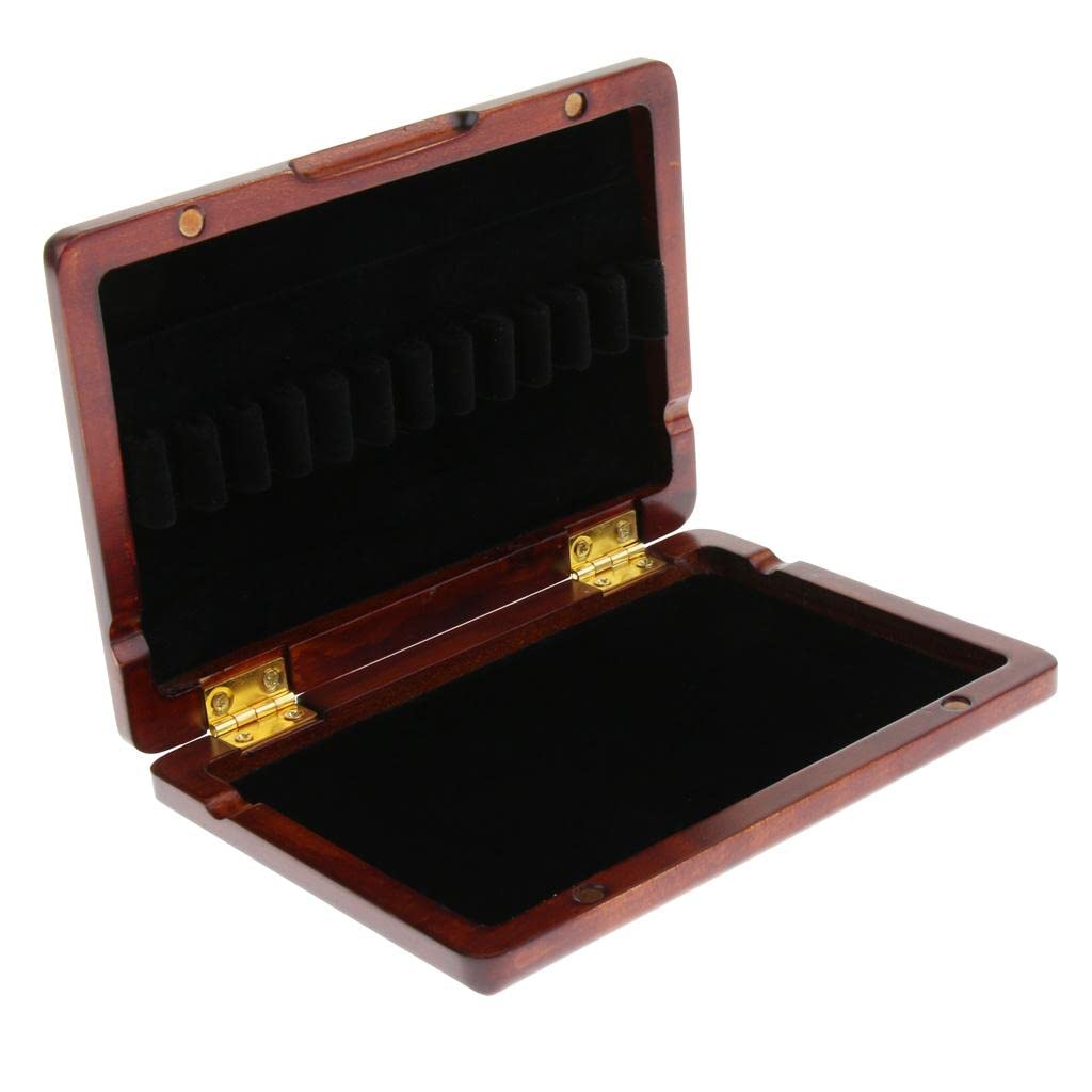 Oboe-reed-kasten für Sichere Lagerung von Oboe-reeds 12-fach-aufbewahrungskasten Reed-teile-box aus Holzmaterial für Musikschule Orchester Zuhause