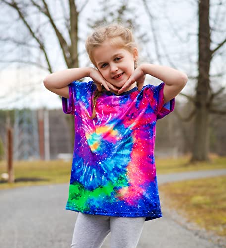 Image of Boys Tie Dye Shirt Size 13-14 Teen Kids Colorful Graphic Short Sleeve Youth T Shirts Children Novelty Tees Clothes