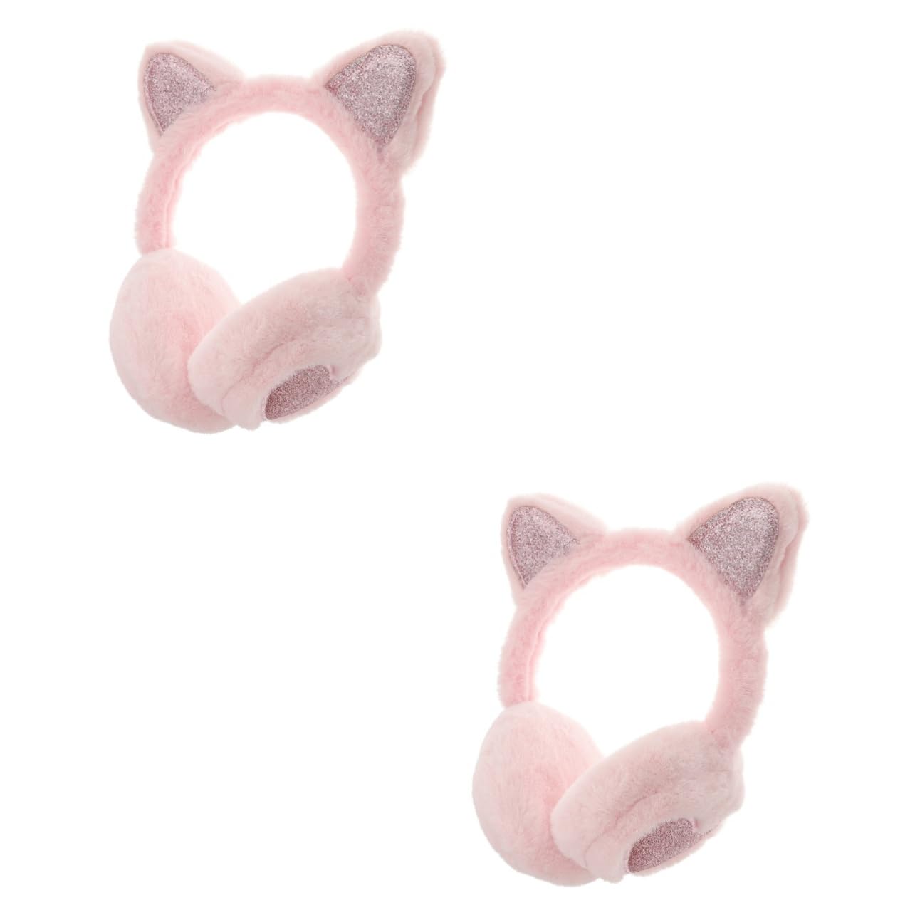 Orejeras de invierno para niñas GALPADA con orejas de gato de peluche pack de 2 piezas 8