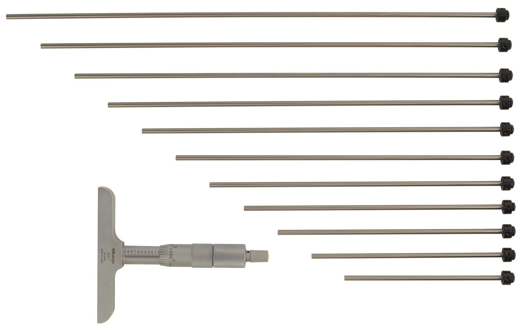 Mitutoyo 129-150 Vernier Depth Gauge, Micrometer-Type