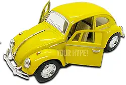 Miniatura Fusca amarelo 1967 | Carrinhos colecionáveis | Miniaturas de carros antigos
