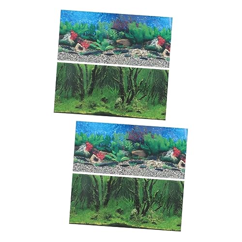 BESPORTBLE 4feuilles Stickers Décoratifs Double-Sided pour Aquarium Autocollants De Fond De Réservoir avec Paysages Variés pour Décorer Votre Poissonnière