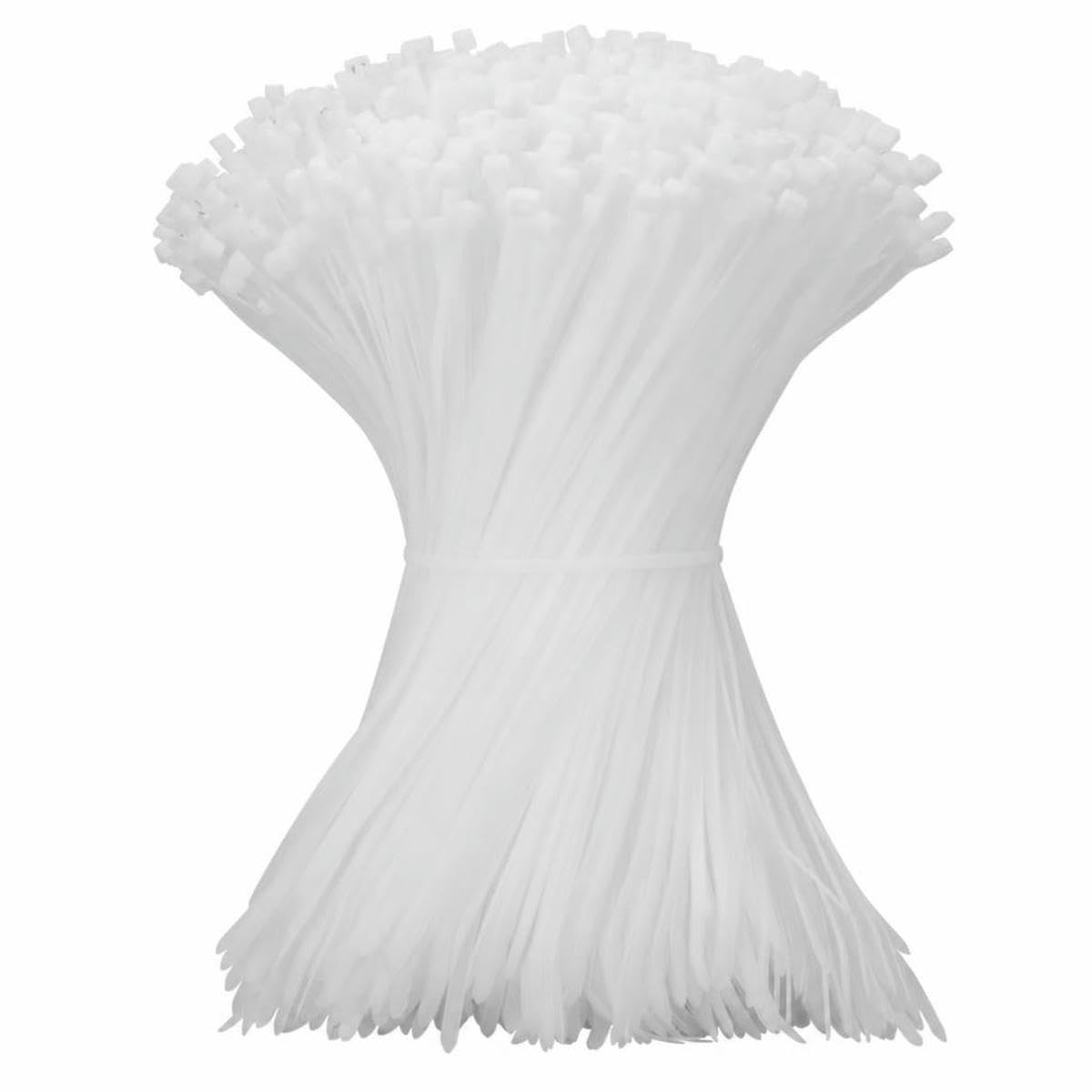 Bsguz White-2.5X100mm 1-500Pcs Straps Nylon Cable Ties Ties Cable Greenhouse Clamp Self-Locking Fastening Wire Ties-200Pcs