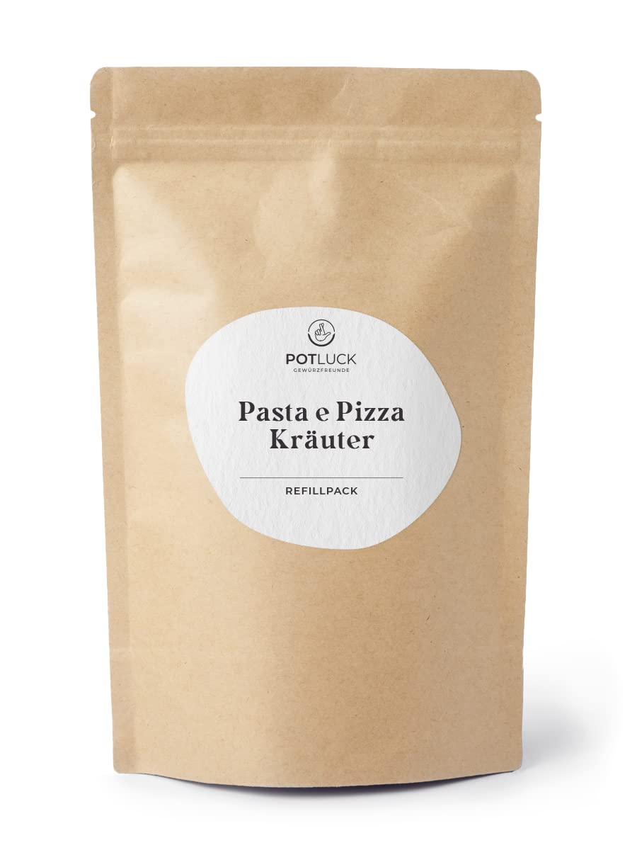 Potluck | Refill Pasta e Pizza Kräuter | Gewürzmischung im Refillpack | 80g | Vegan, glutenfrei und mit natürlichen Inhaltsstoffen