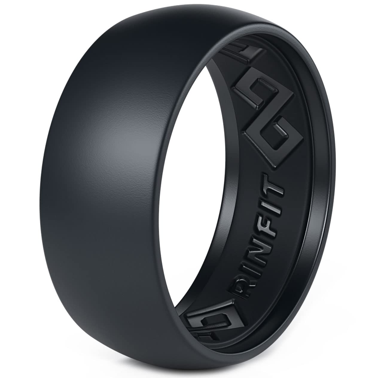 Rinfit Silicone Rings for Men 9mm Wide, 2mm Thick - Mens Silicone Wedding Bands - Step Edge, Rubber Ring for Sports & Workout - Patented Design