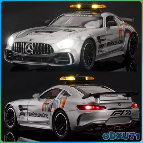 Image of Exclusive Alloy Metal Pull Back Die-Cast Car Diecast Metal Pullback Toy Car with Openable 6 Doors,Light Music Boys Gifts Toys (1:24 Marcedes Safety Car F1-Red Color)