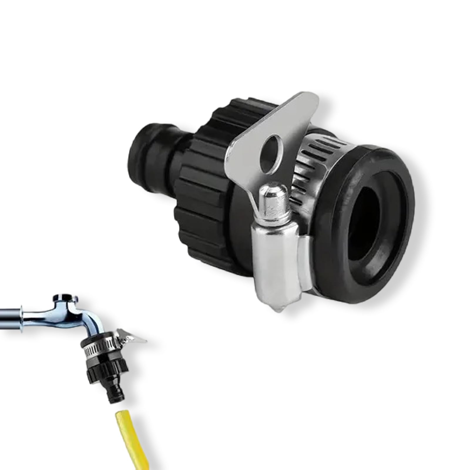 Livzikaroa Black Tap Connector for Hose Pipe Adjustable Kitchen Tap Hose Connector Garden Hose Adapter for Watering Car Washing Patio and Outdoor Cleaning