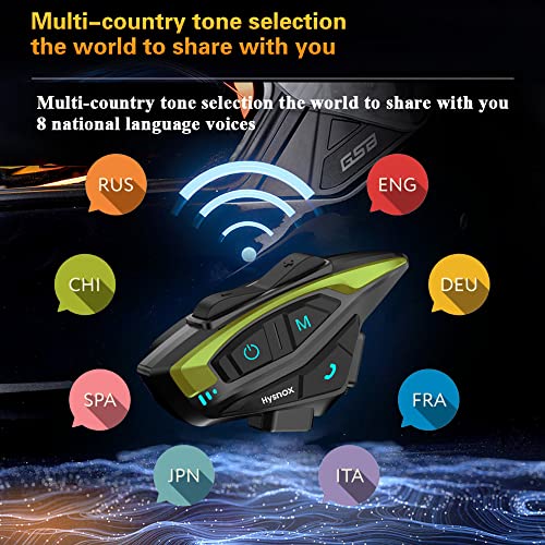 Motorbike Helmet Bluetooth intercom system,QSPORTPEAK full duplex Wireless Motorbike Interphone for 6 Riders /Range2000m/Music sharing/Multi-country tone selection,One-step easy pairing - Image 4