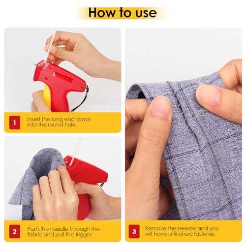 HUIJUTCHEN Stitch Gun, Mini Stitch Gun for Clothes,Quickly Clothing Fixer with 2 Needle & 1500 Black & 1500 White Micro Fasteners Quick Stitch Sewing Gun for Clothing Sewing Quilting Hemming
