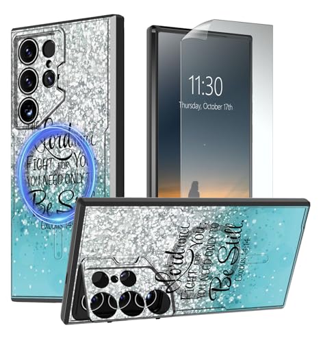 Coque magnétique pour Samsung S25 Ultra premium bleu pailleté robuste et design