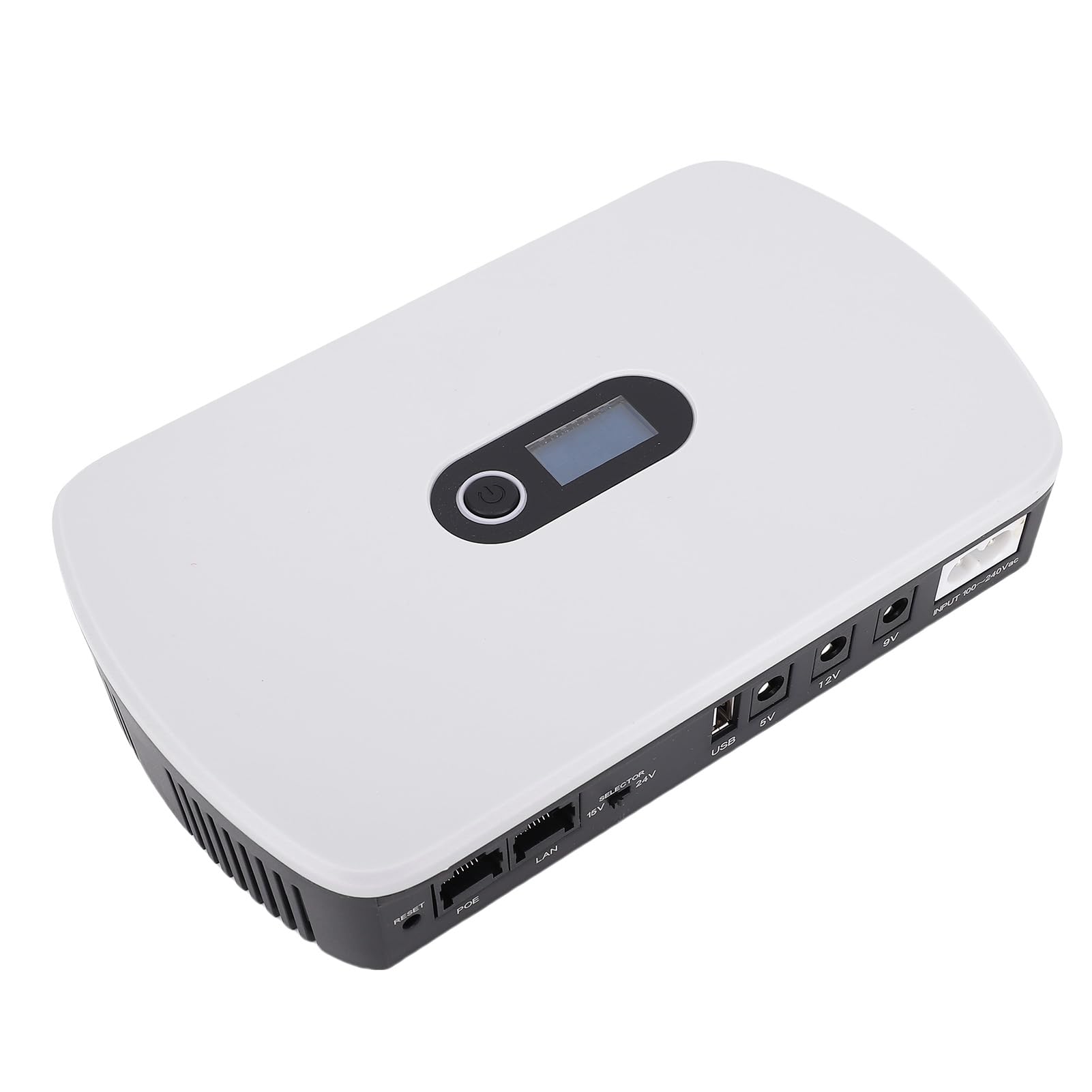 Jeffergarden Gruppo di continuità UPS 10400mAh 18W Display LCD, Alimentazione Ininterrotta con Uscite 5V 9V 12V 15V 24V per Router Modem Telecamera di Sicurezza Smartphone (Spina europea)