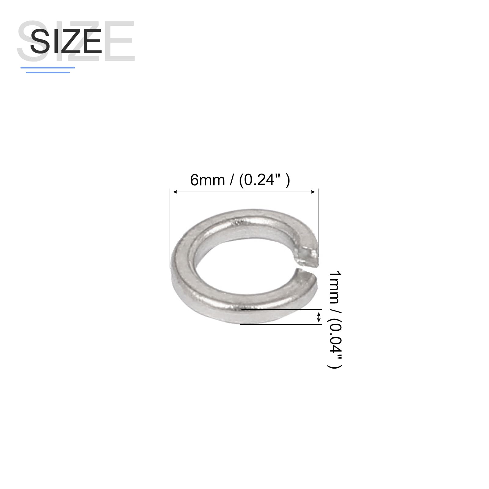 METALLIXITY Split Lock Washer (M4) 21Pcs, 304 Stainless Steel Spring Lock Washer Elastic Gasket - for Household Applications - Image 2