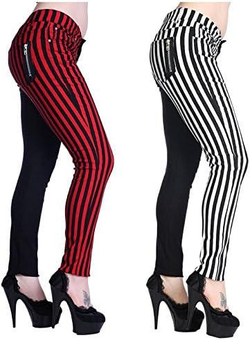 half red half black pants