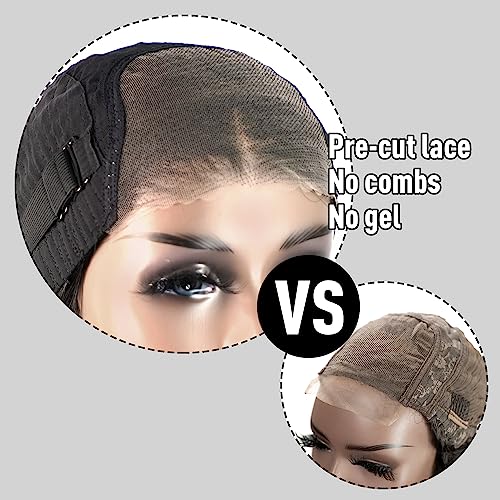 Image of Wear and Go Kinky Curly Glueless Wig Human Hair, 6x4 Pre-Cut HD Lace Front Glueless Wigs Pre-Plucked, Transparent Lace Closure Wigs 200% Density 30 inch