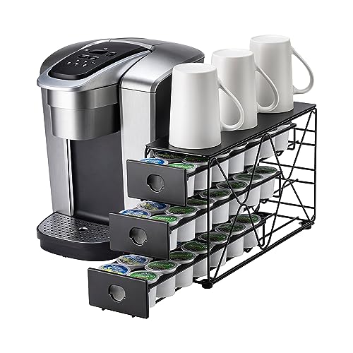 Comparison: Best K Cup Holder Vertical 2 Flagship K Cup Holder 3 Tier Coffee Pod Holder for K Cup Organizer Save Space Countertop Kitchen (42 Pods Capacity)