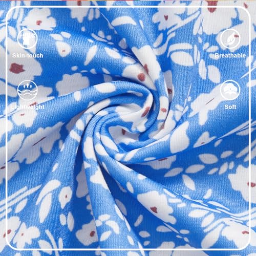 Image of STYLEWORD Womens Sundress Summer Floral Wrap V Neck Backless A-Line Casual Beach Midi Dress