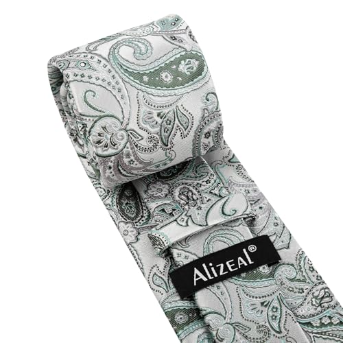 Image of Alizeal Mens 3.15'' Vintage Paisley Tie Pocket Square Set | Elegant Perfect for Banquet Wedding and Party