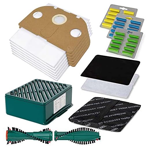 Smartes Sparset - 50 Teile - Passend für Vorwerk Tiger 250, 251 & 252-12 Vlies Staubsaugerbeutel + Filterset + Duft + Ersatzbürsten - Bestleistung beim Saugen - Hochwertige Qualität