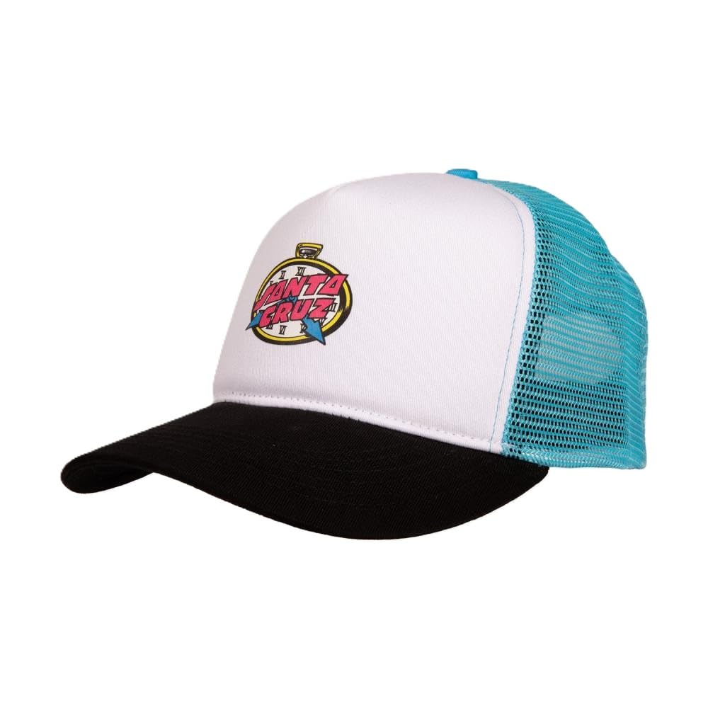 Santa Cruz Unisex Black Grabke Clock Dot Trucker Cap Meshback Pacific Blue Snapback Hat