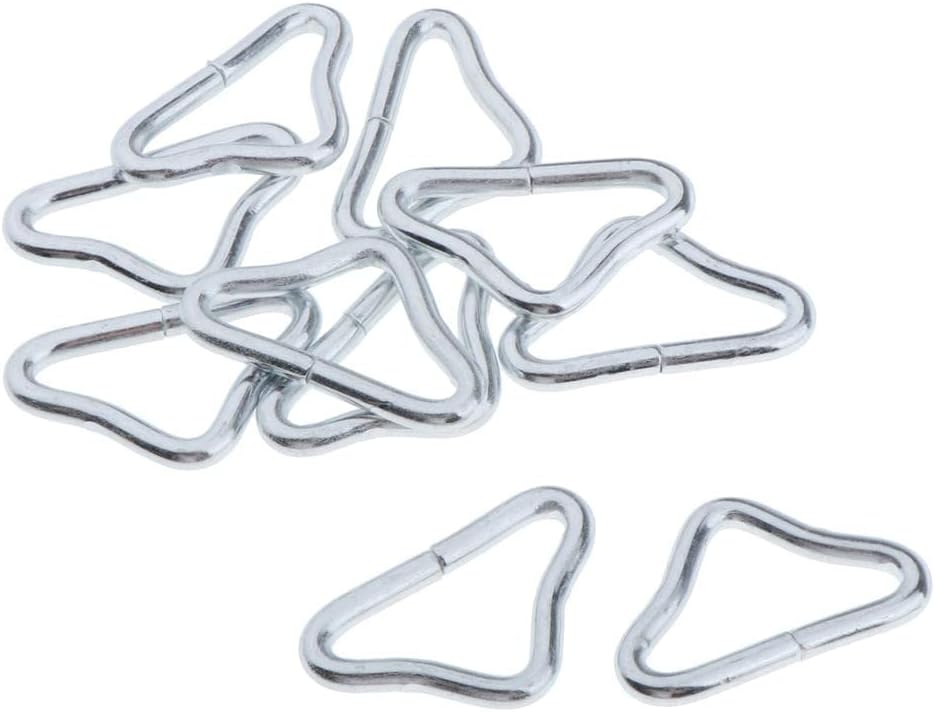 UJEAVETTE® 10X Triangle Rings Buckle Loop V-Rings for Straps Trampoline Mat Accessories