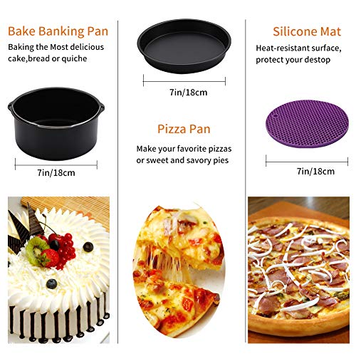 GEEZO 7 Inch Fryer Accessories XL, 16 Pcs Deep Fryer Accessories with Recipe Cookbook Compatible for Gowise Ninja Cosori Cozyna Philips Power 4.2Qt - 5.8Qt Deep Fryer - Thumbnail 6