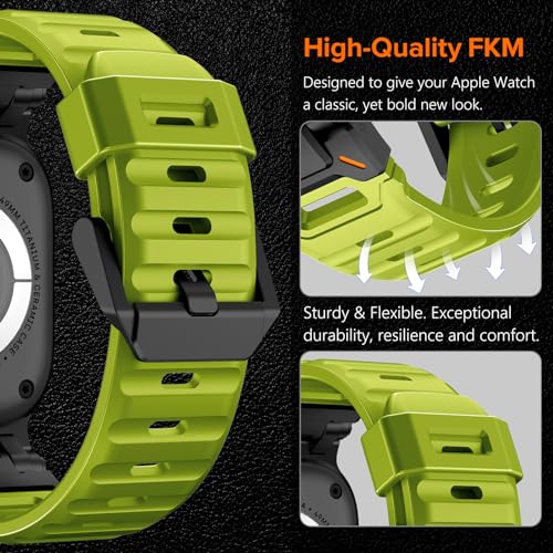 Image of KADES Rugged TPU Sport Band for Apple Watch Ultra 3 /2 /1 49mm, Metal Connectors for Apple Watch Series 11 /10 /SE3 46mm Series 9 /8 /SE2 /7 /6 /SE /5 /4 /3 /2 /1 45mm /44mm /42mm