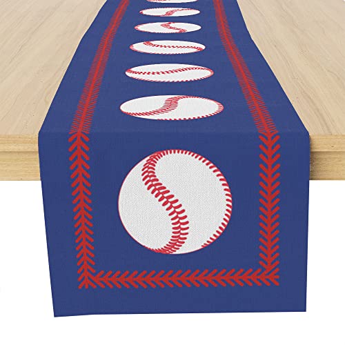 Muktoujaumai Baseball Table Runner 72 Inches, Baseball Table Runner Decor for Dinning Room Kitchen Home Table Runner Decorations for Holiday Baseball Party, Birthday Decorations for Boys Men