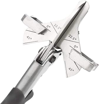 Multi Angle Miter Shear Cutter, Multi-Function Adjustable Angle Trunking Scissors Wire Trim Cutter Hand Tool 45 90 Degrees for Cutting Trunking Semi-Circular Strips Plastic