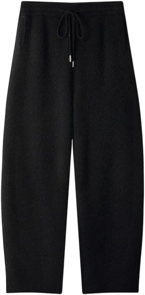 Men's Winter Loose Merino Wool Knitted Thick Soft Simple Warm Pants